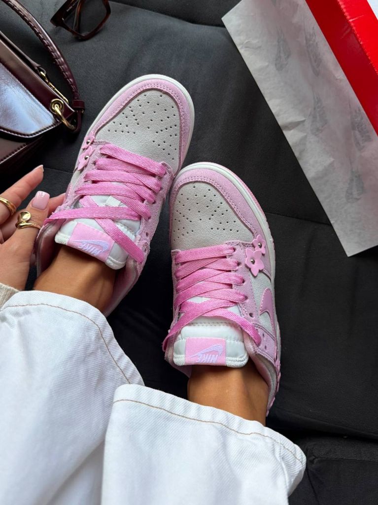 Кросівки Nike DUNK LOW Pink Flowers