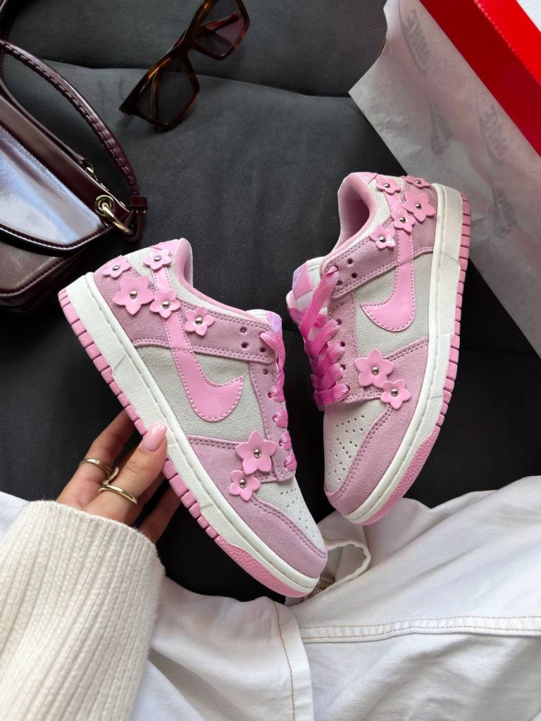 Кросівки Nike DUNK LOW Pink Flowers