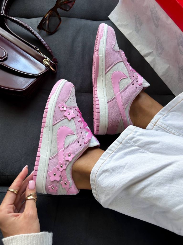 Кросівки Nike DUNK LOW Pink Flowers