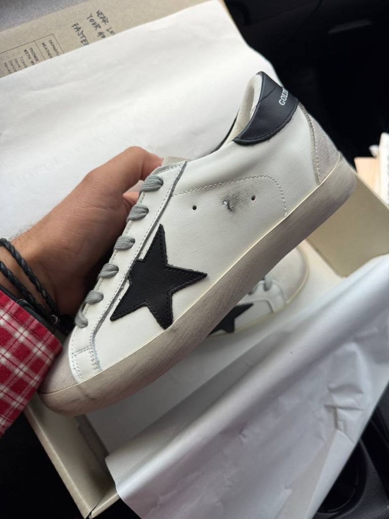 Кеди з вінтажним ефектом Golden Goose White Black Star