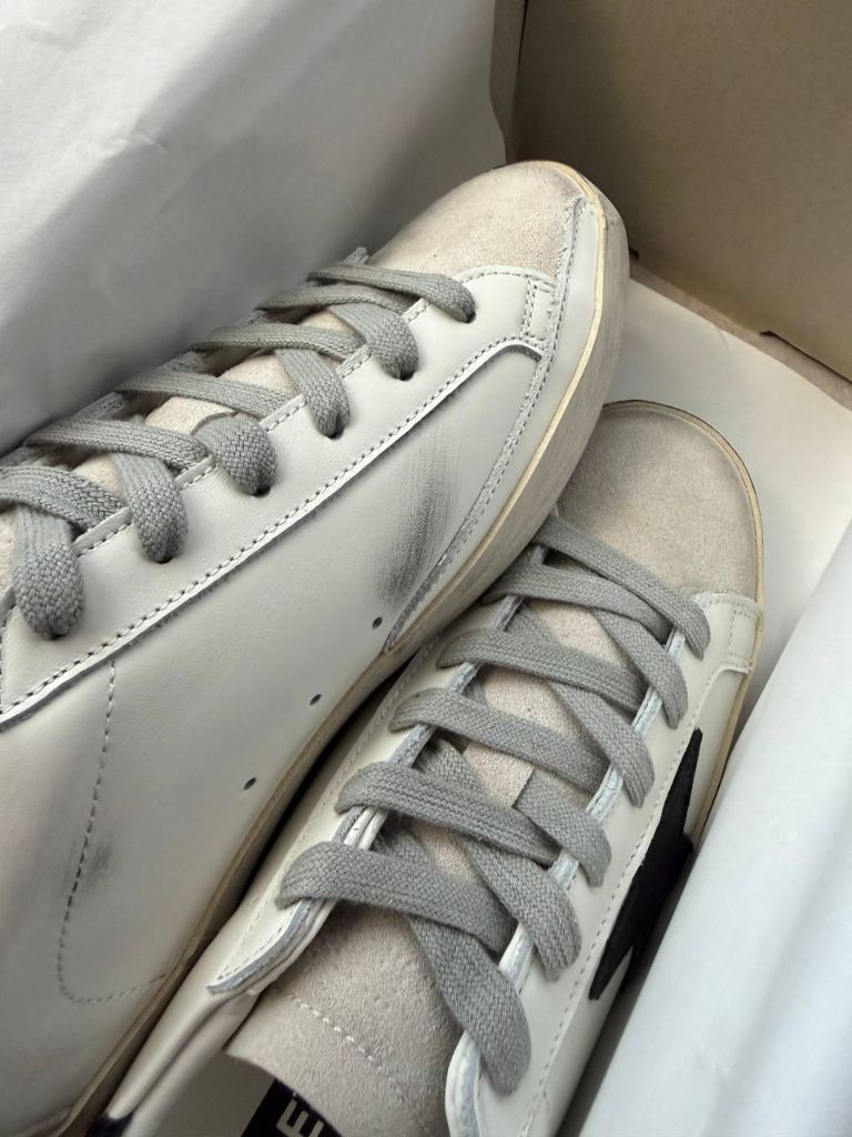 Кеди з вінтажним ефектом Golden Goose White Black Star