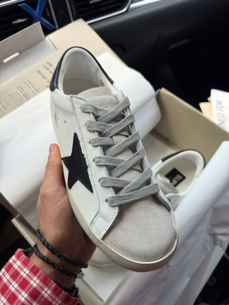 Кеди з вінтажним ефектом Golden Goose White Black Star