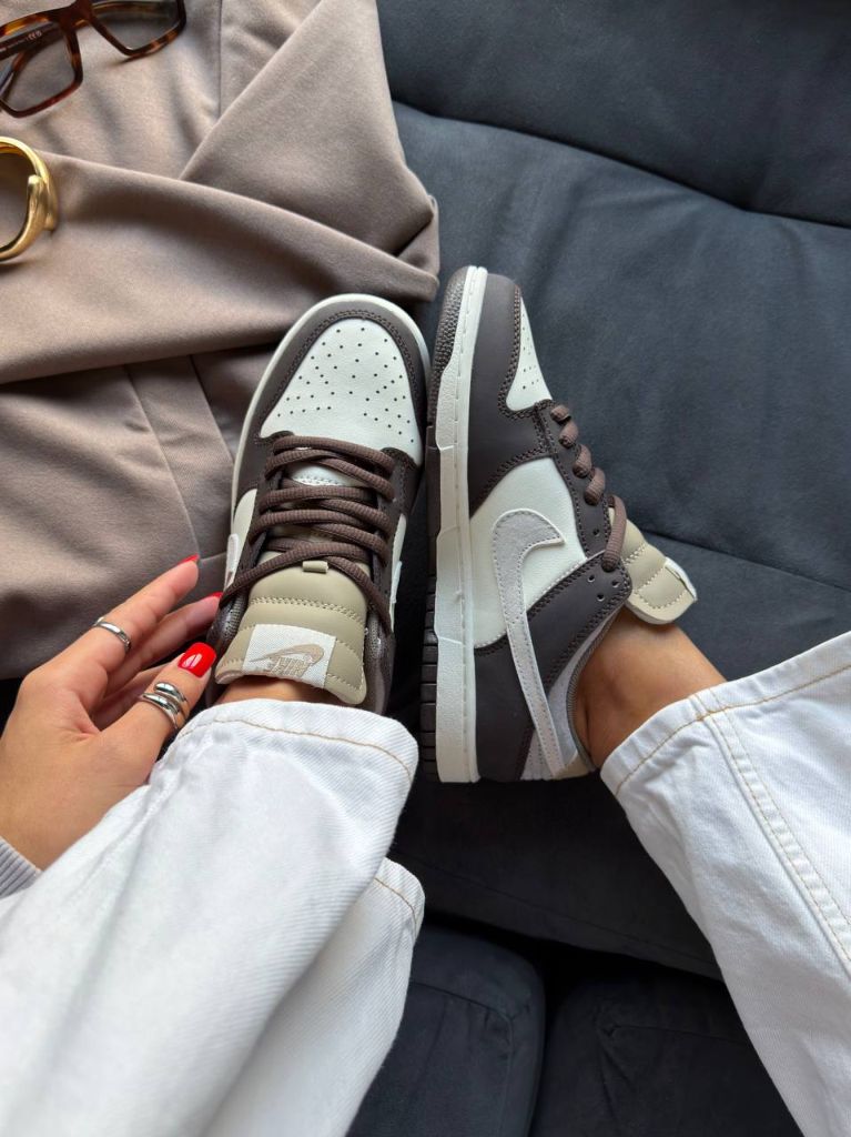 Кросівки шоколадно-бежеві Nike Dunk Low Light Orewood Brown