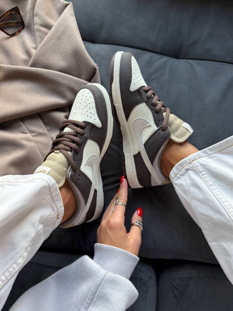 Кросівки шоколадно-бежеві Nike Dunk Low Light Orewood Brown