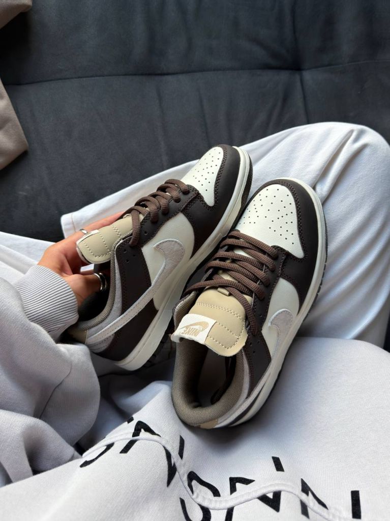 Кросівки шоколадно-бежеві Nike Dunk Low Light Orewood Brown