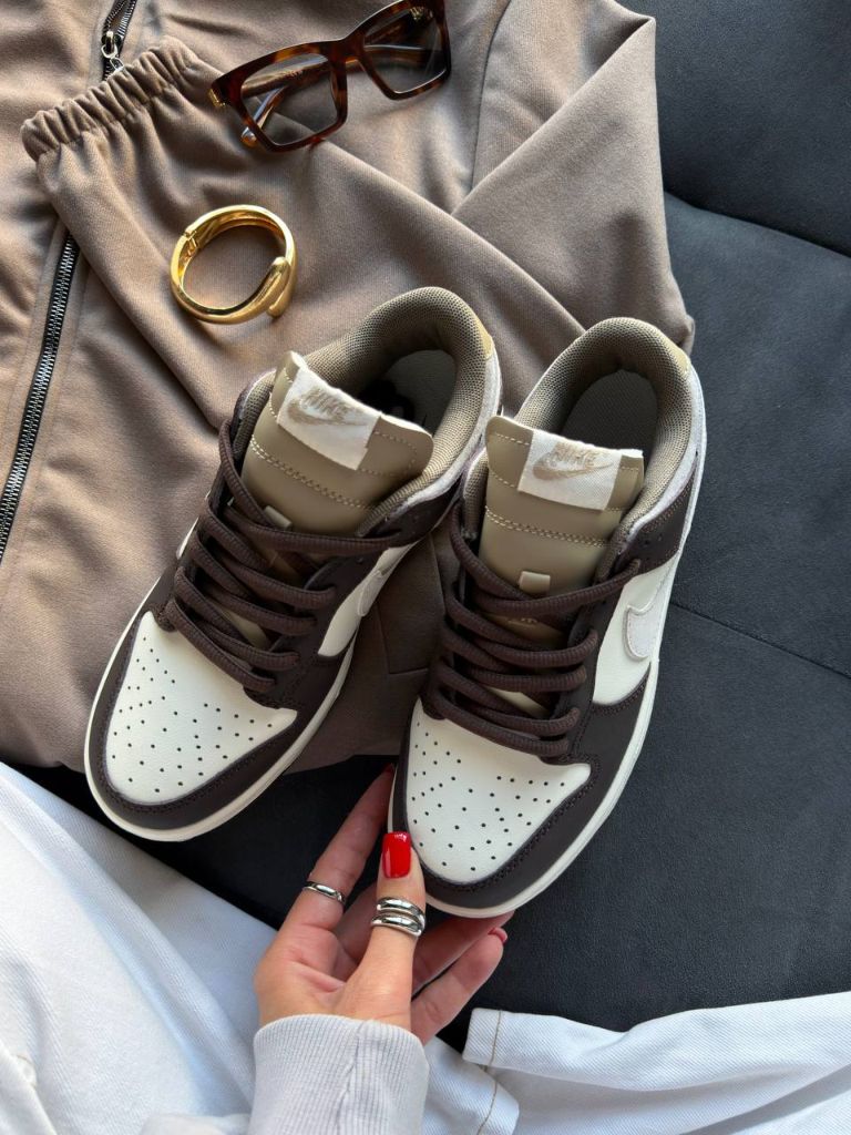 Кросівки шоколадно-бежеві Nike Dunk Low Light Orewood Brown