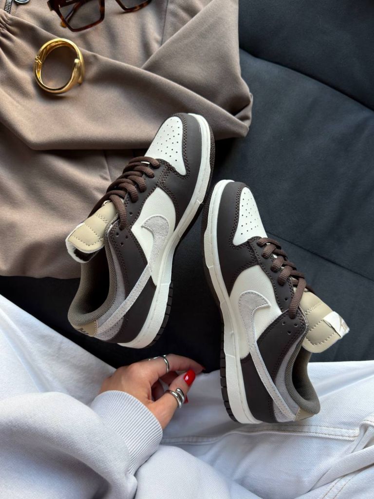 Кросівки шоколадно-бежеві Nike Dunk Low Light Orewood Brown