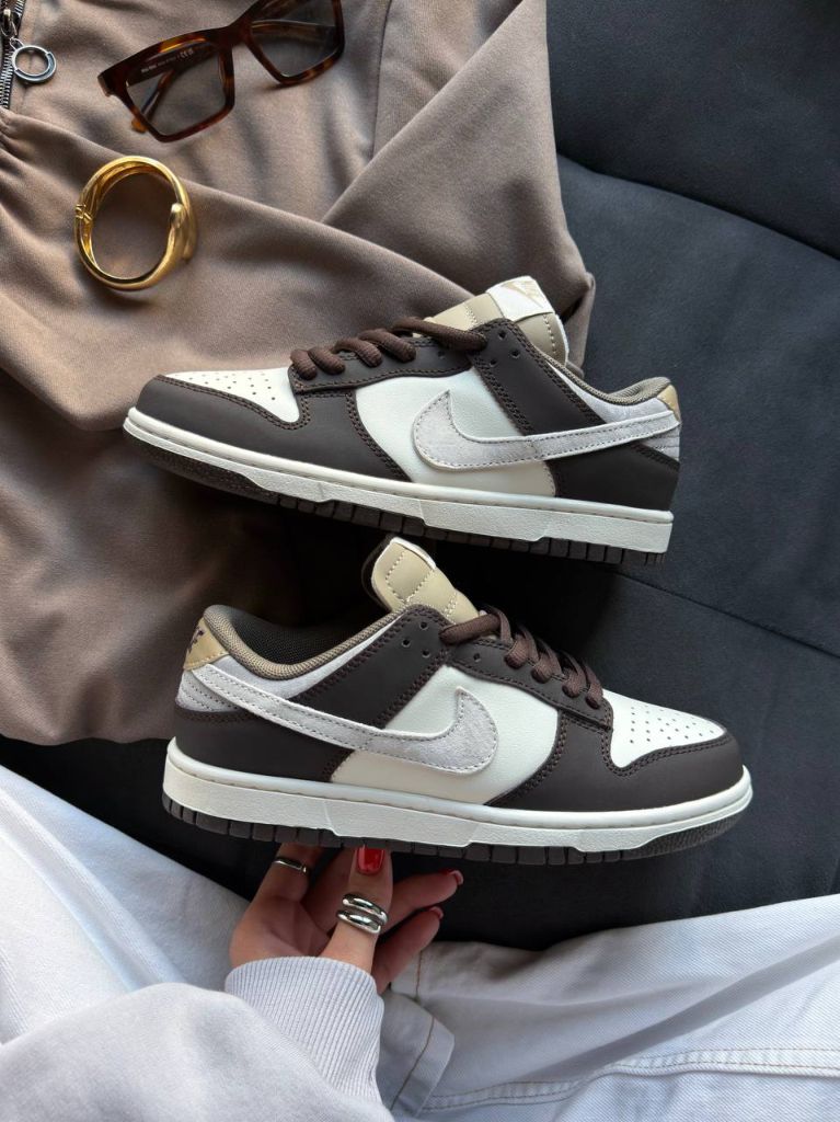 Кросівки шоколадно-бежеві Nike Dunk Low Light Orewood Brown