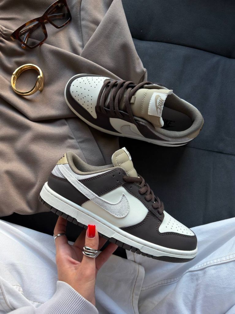 Кросівки шоколадно-бежеві Nike Dunk Low Light Orewood Brown