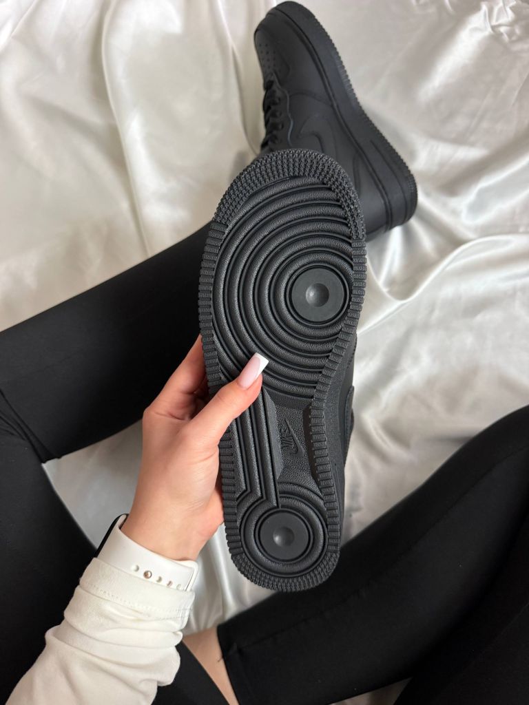 Кросівки зимові на хутрі Nike Air Force Black
