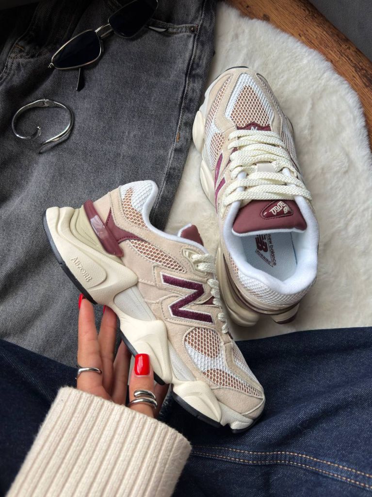 Кросівки кремові New Balance 9060 Linen Burgundy