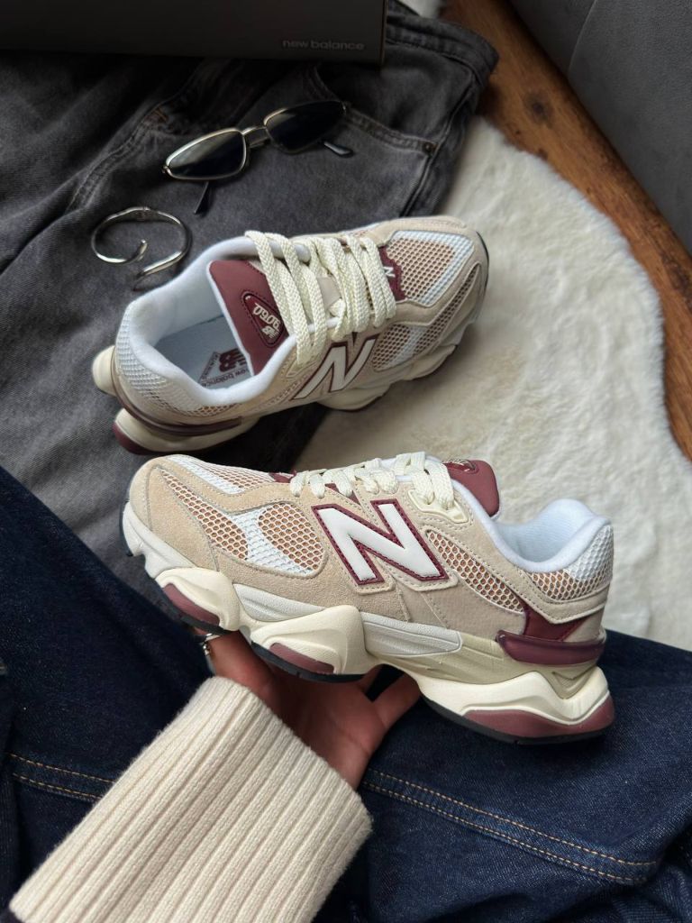 Кросівки кремові New Balance 9060 Linen Burgundy