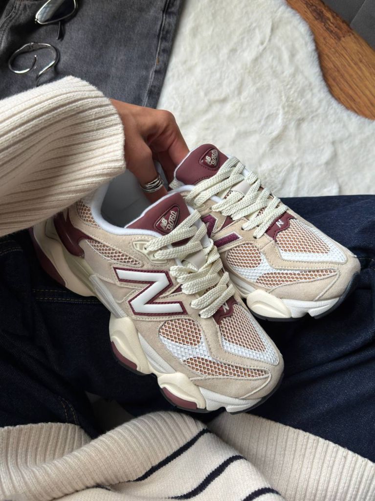 Кросівки кремові New Balance 9060 Linen Burgundy