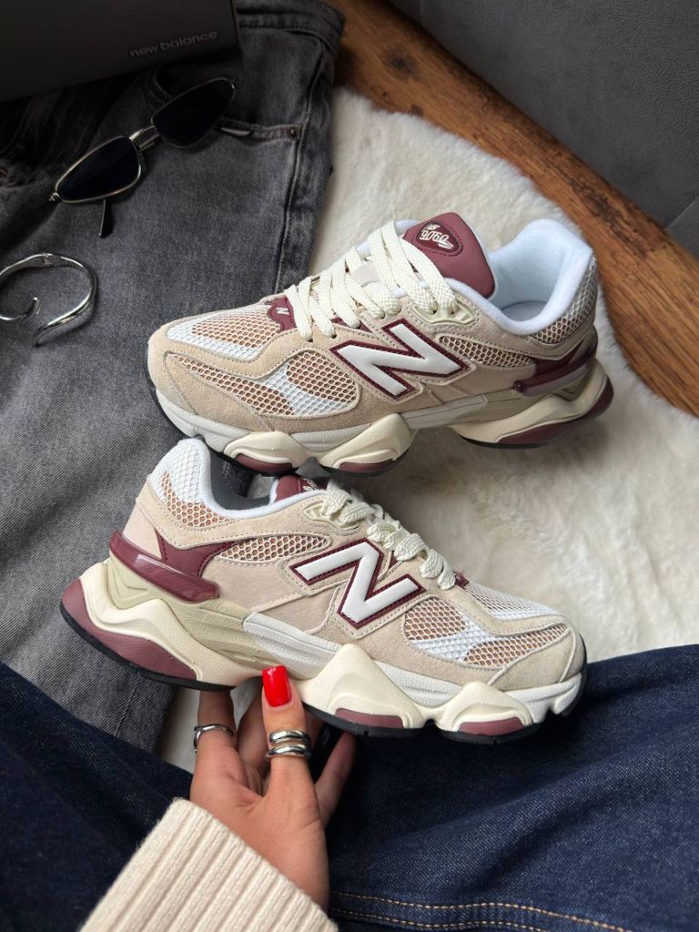 Кросівки кремові New Balance 9060 Linen Burgundy